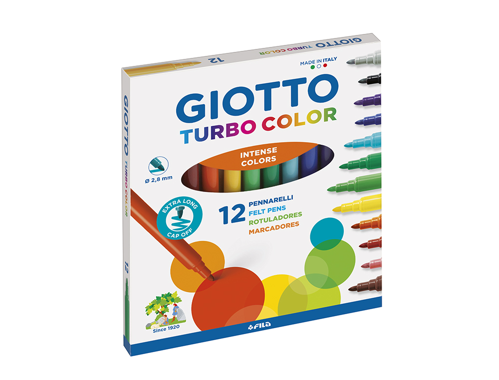 Canetas de Feltro Laváveis Giotto Turbo Color - 12 unidades ( Imagem 5 de 5 ) - Preview