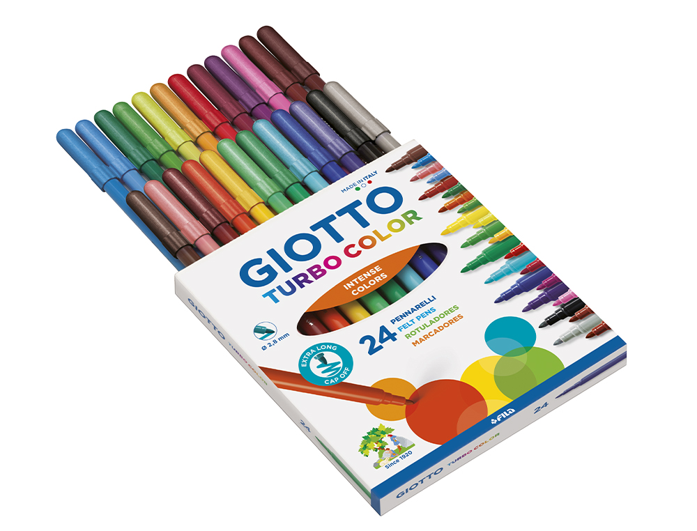 Canetas de Feltro Laváveis Giotto Turbo Color - Caixa de 24 unidades ( Imagem 2 de 3 ) - Preview