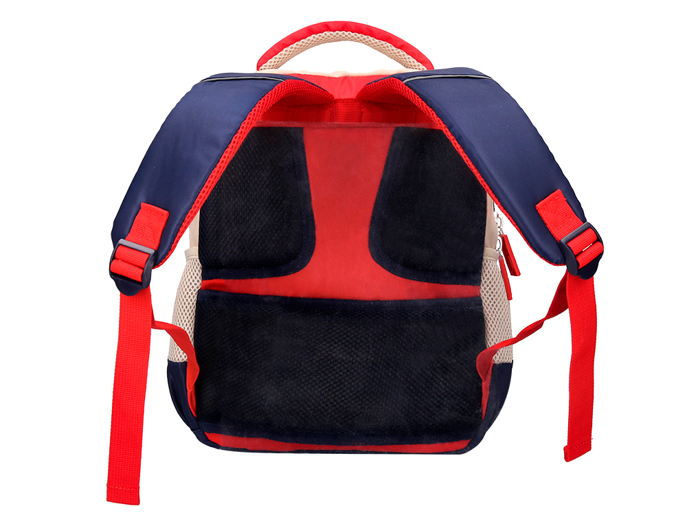 Mochila escolar liderpapel multibolso infantil azul marinho vermelho bege 350x110x270 mm ( Imagem 5 de 15 ) - Preview