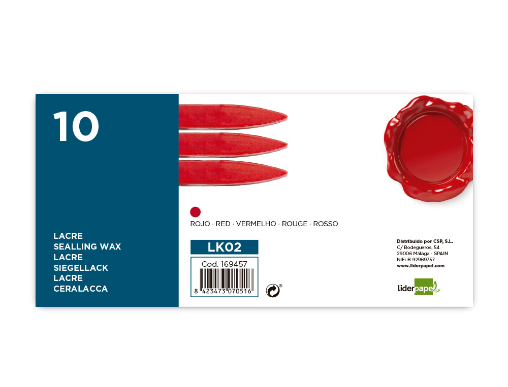 Lacre liderpapel vermelho caixa de 10 barras ( Imagem 2 de 7 ) - Preview