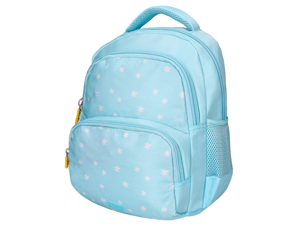 Mochila escolar liderpapel multibolso infantil desenho flores 350x110x270 mm ( Imagem 3 de 17 ) - Preview