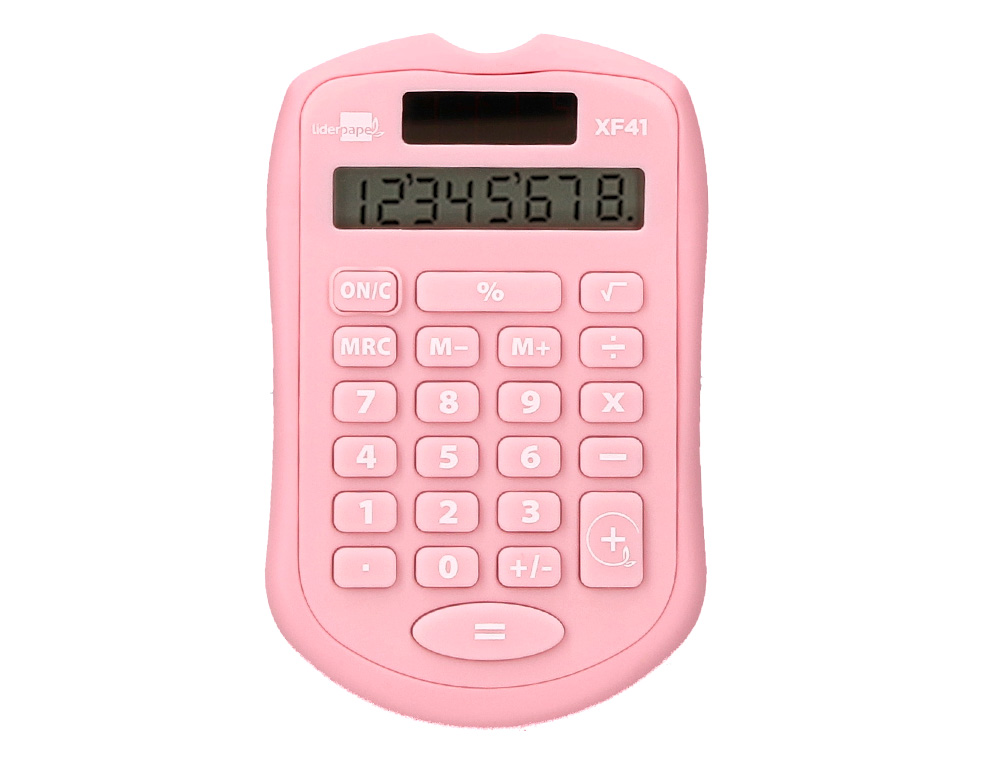 Calculadora liderpapel de bolso xf41 8 digitos solar e pihas cor rosa 94x59,5x10,5mm ( Imagem 3 de 13 ) - Preview