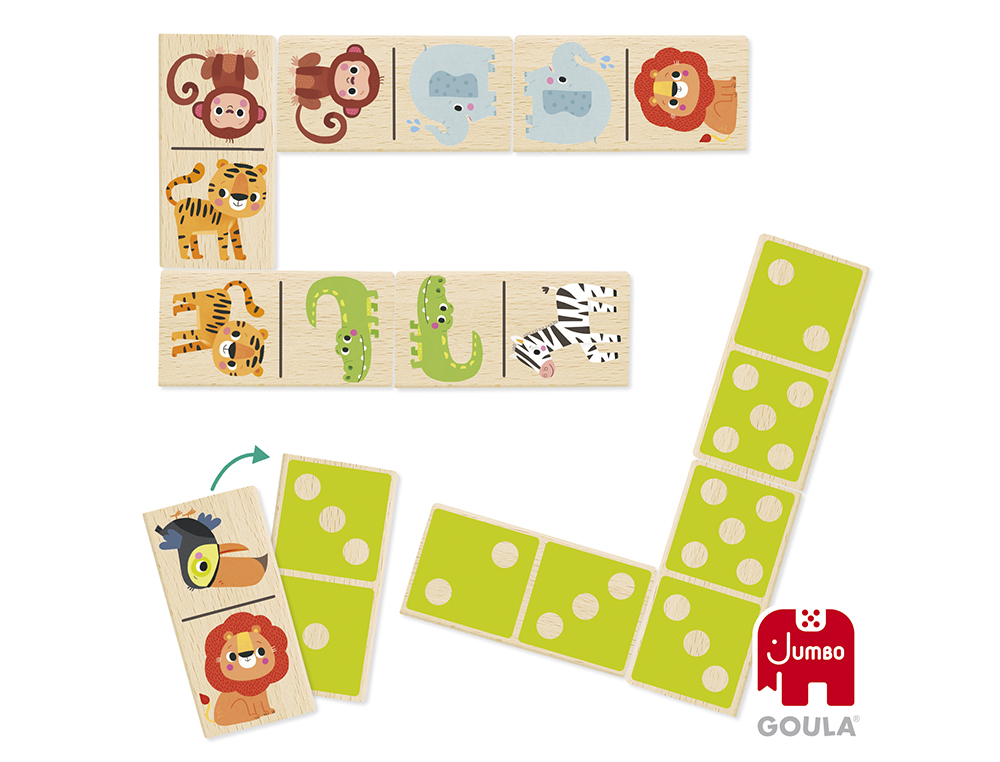 Jogo goula jumbo domino madeira selva 28 pecas ( Imagem 2 de 6 ) - Preview