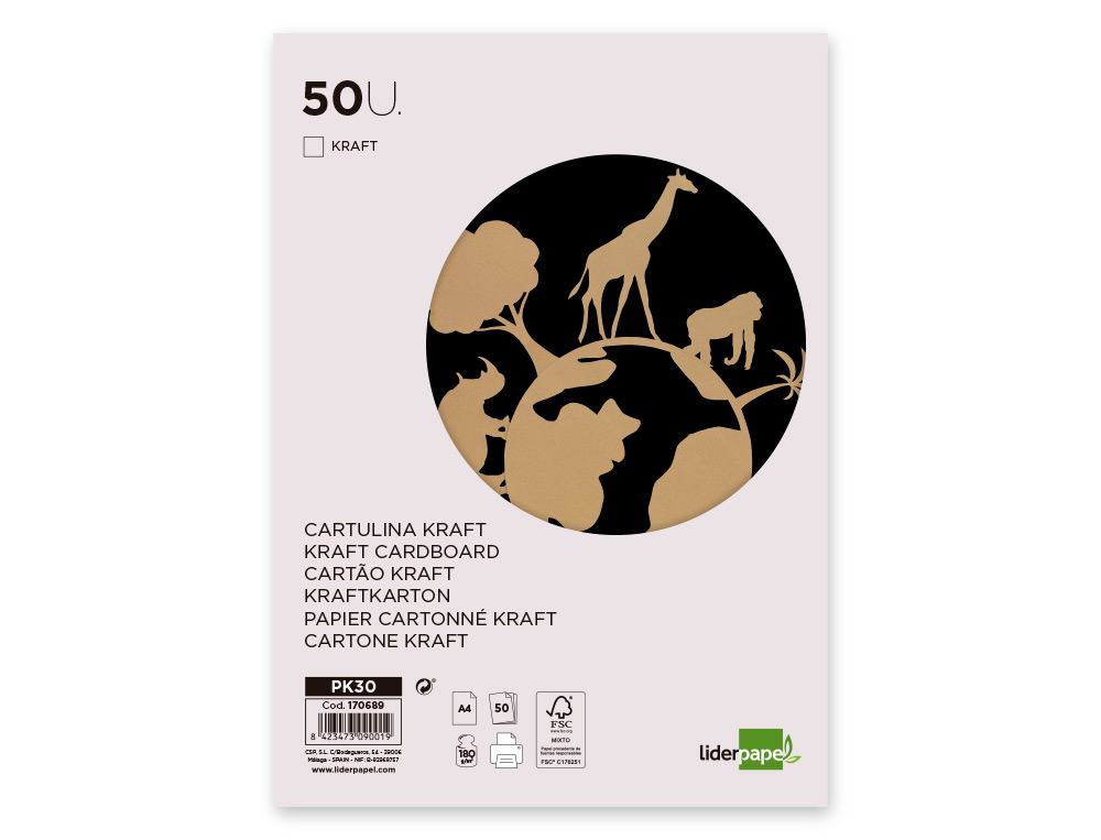 Papel kraft liderpapel a4 180 gr embalagem de 50 folhas ( Imagem 2 de 4 ) - Preview
