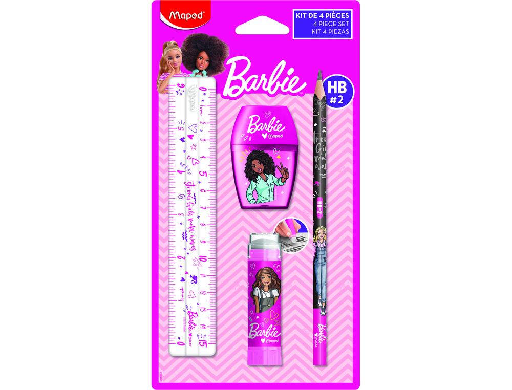 Mini set papelaria maped barbie 4 pecas ( Imagem 2 de 2 ) - Preview