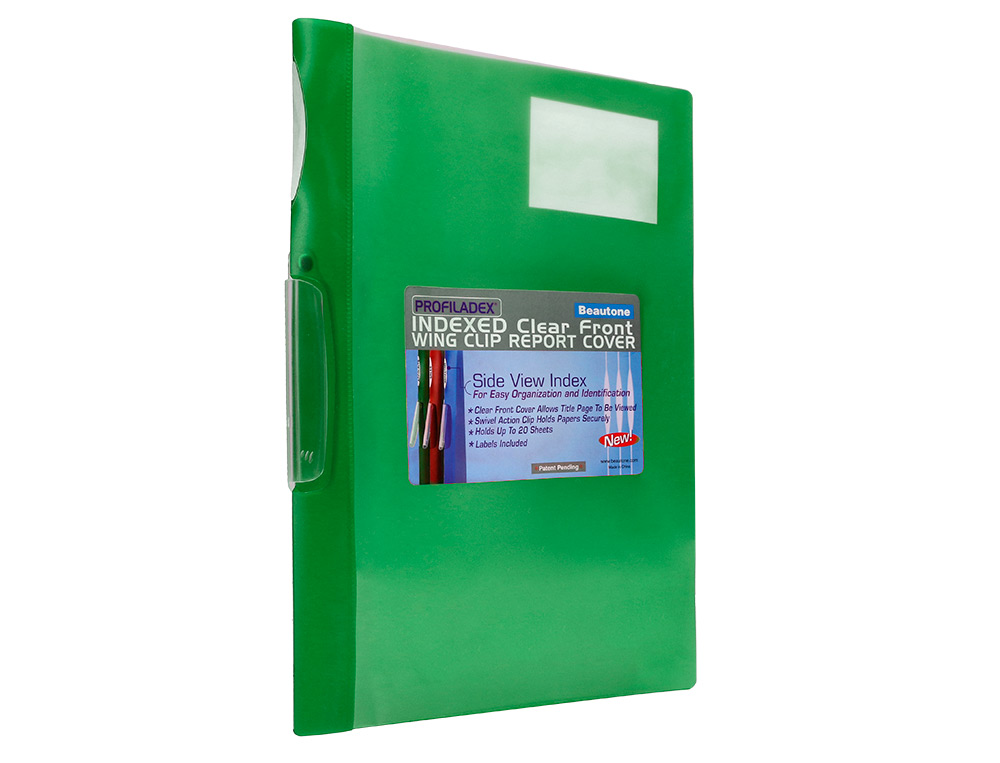 Pasta dossier com clip, transparente, verde (pack c/10) ( Imagem 4 de 5 ) - Preview