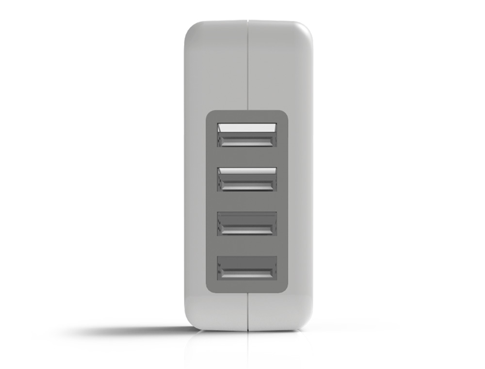 Carregador de parede groovy 4 usb cor branco ( Imagem 2 de 5 ) - Preview
