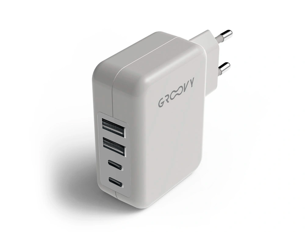 Carregador de parede groovy 4 usb cor branco ( Imagem 5 de 5 ) - Preview