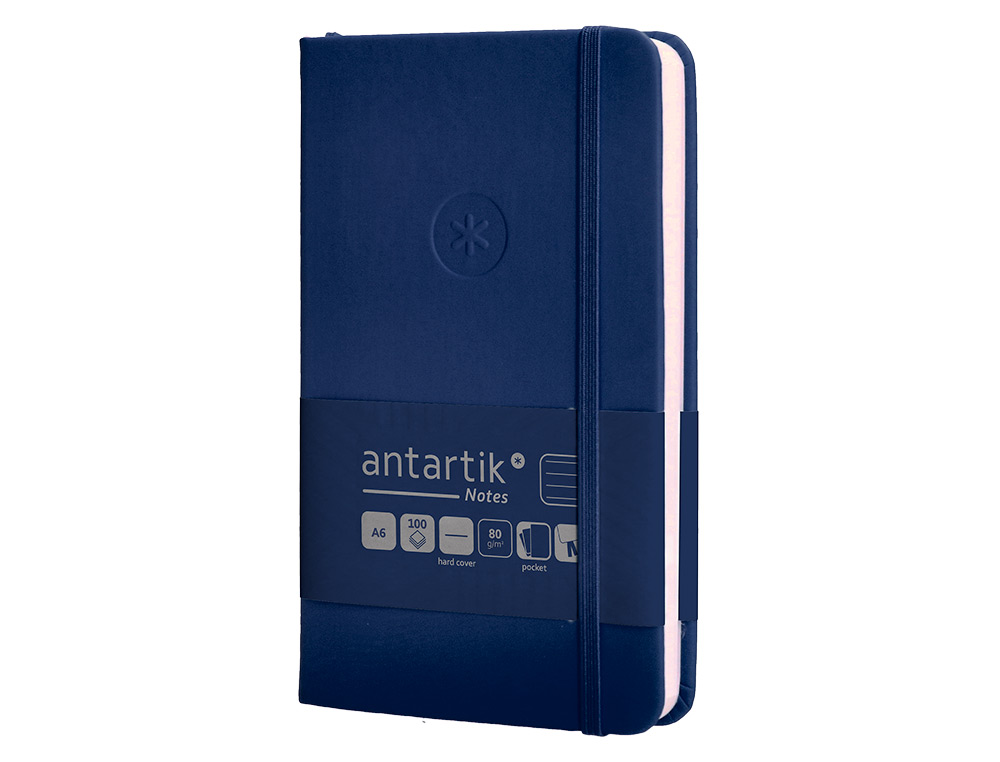 Caderno com elastico antartik capa dura a6 folhas linhas azul marinho 100 folhas 80 gr fsc ( Imagem 4 de 11 ) - Preview