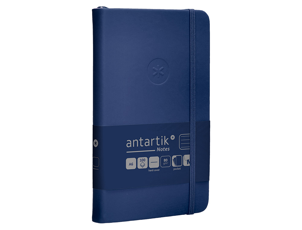 Caderno com elastico antartik capa dura a6 folhas linhas azul marinho 100 folhas 80 gr fsc ( Imagem 5 de 11 ) - Preview