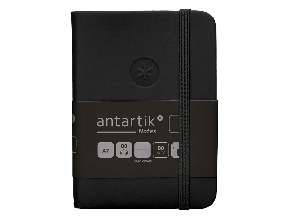 Caderno com elastico antartik capa dura a7 folhas lisas preto 80 folhas 80 gr fsc ( Imagem 2 de 11 ) - Preview