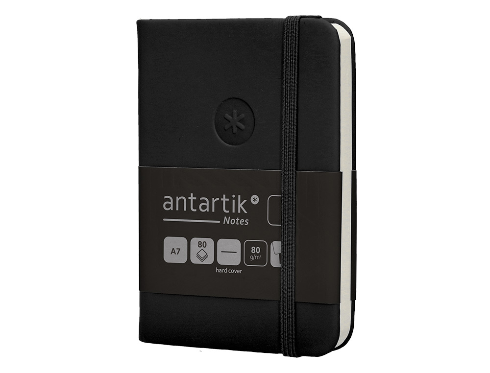 Caderno com elastico antartik capa dura a7 folhas lisas preto 80 folhas 80 gr fsc ( Imagem 4 de 11 ) - Preview