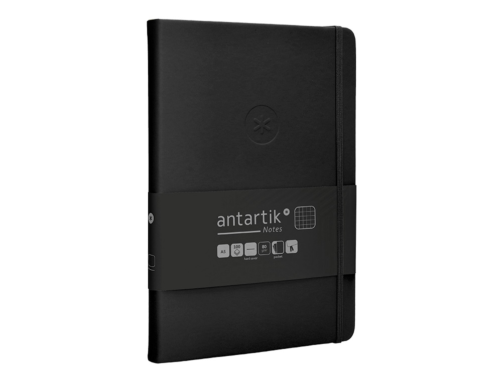 Caderno com elastico antartik capa dura a5 folhas quadricula preto 100 folhas 80 gr fsc ( Imagem 5 de 11 ) - Preview