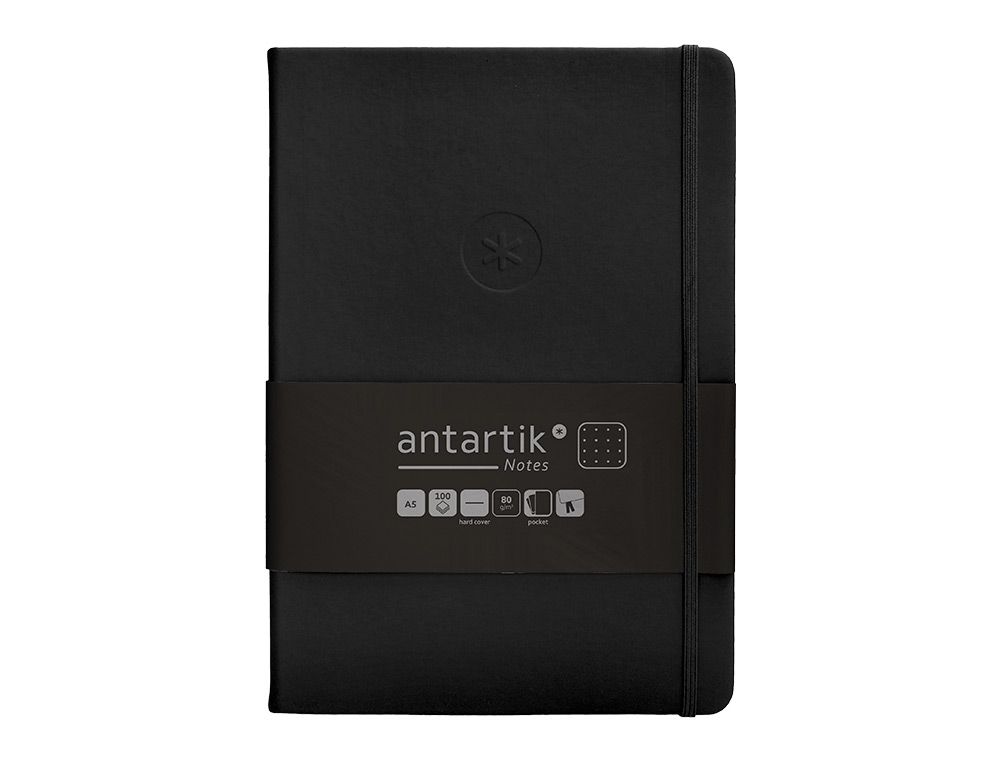 Caderno com elastico antartik capa dura a5 folhas pontos preto 100 folhas 80 gr fsc ( Imagem 2 de 11 ) - Preview