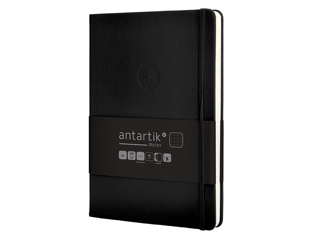 Caderno com elastico antartik capa dura a5 folhas pontos preto 100 folhas 80 gr fsc ( Imagem 4 de 11 ) - Preview