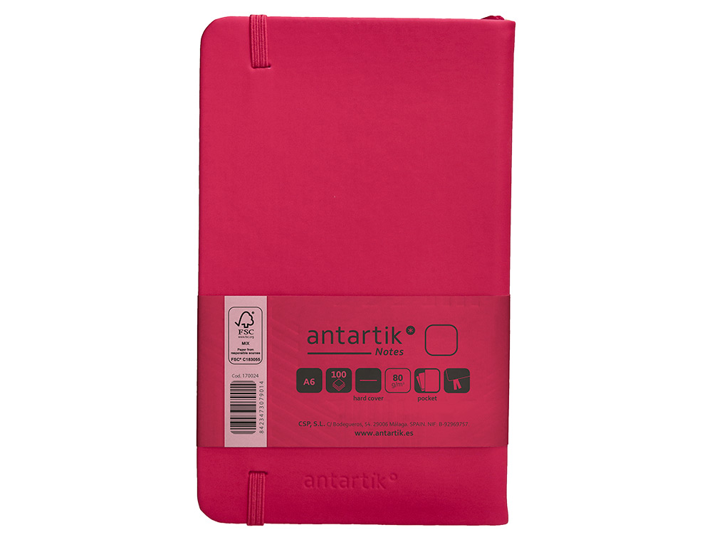 Caderno com elastico antartik capa dura a6 folhas lisas bordeaux 100 folhas 80 gr fsc ( Imagem 3 de 11 ) - Preview