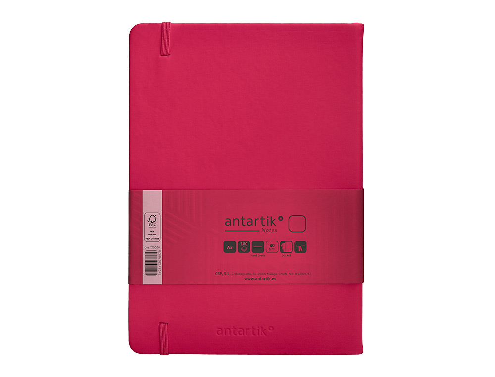 Caderno com elastico antartik capa dura a5 folhas lisas bordeaux 100 folhas 80 gr fsc ( Imagem 3 de 11 ) - Preview