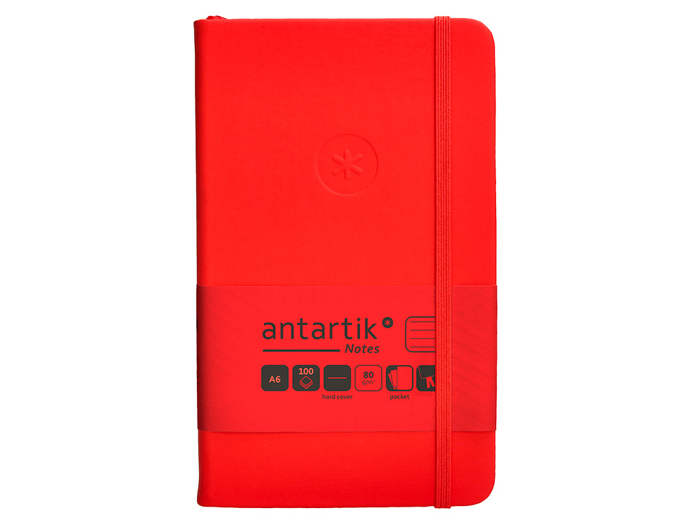 Caderno com elastico antartik capa dura a6 folhas linhas vermelho 100 folhas 80 gr fsc ( Imagem 2 de 11 ) - Preview