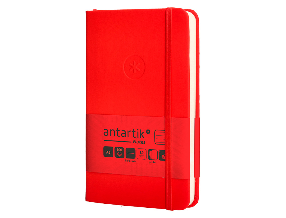 Caderno com elastico antartik capa dura a6 folhas linhas vermelho 100 folhas 80 gr fsc ( Imagem 4 de 11 ) - Preview