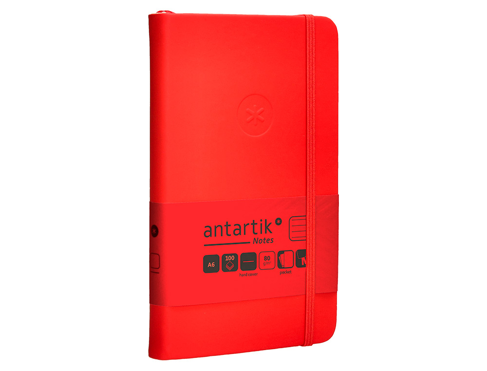 Caderno com elastico antartik capa dura a6 folhas linhas vermelho 100 folhas 80 gr fsc ( Imagem 5 de 11 ) - Preview