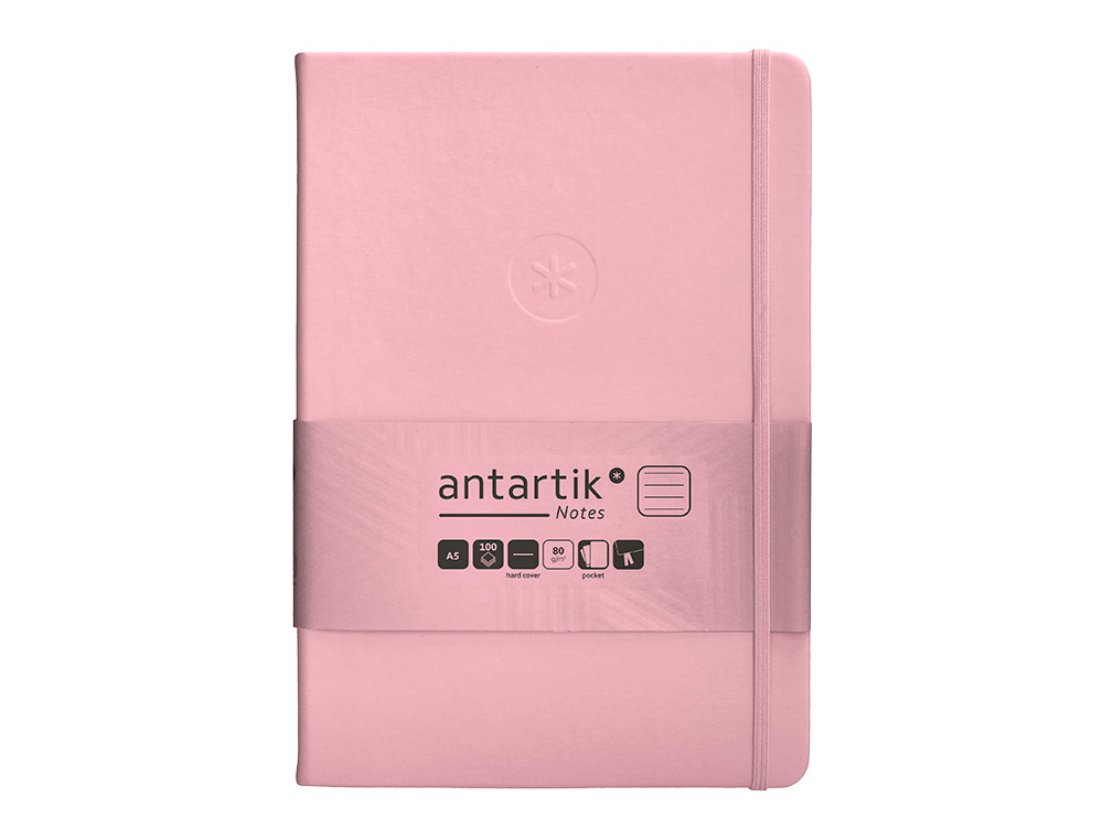 Caderno com elastico antartik capa dura a5 folhas linhas rosa pastel 100 folhas 80 gr fsc ( Imagem 2 de 11 ) - Preview