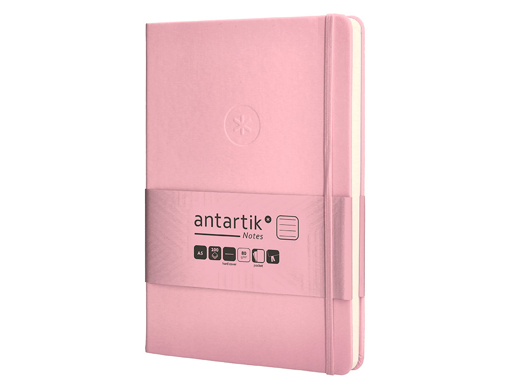 Caderno com elastico antartik capa dura a5 folhas linhas rosa pastel 100 folhas 80 gr fsc ( Imagem 4 de 11 ) - Preview