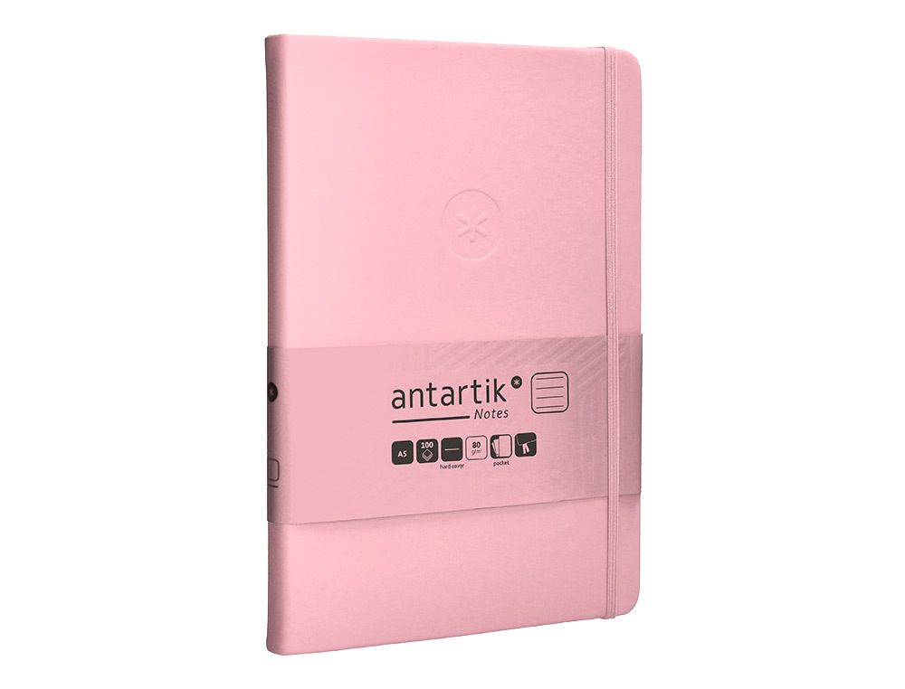 Caderno com elastico antartik capa dura a5 folhas linhas rosa pastel 100 folhas 80 gr fsc ( Imagem 5 de 11 ) - Preview