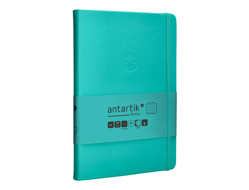 Caderno com elastico antartik capa dura a5 folhas linhas turquesa 100 folhas 80 gr fsc ( Imagem 5 de 11 ) - Preview