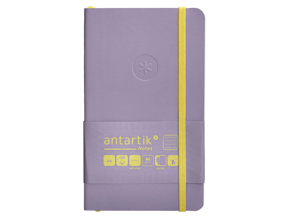 Caderno com elastico antartik capa mole a6 linhas roxo e amarelo 100 folhas 80 gr fsc ( Imagem 2 de 11 ) - Preview