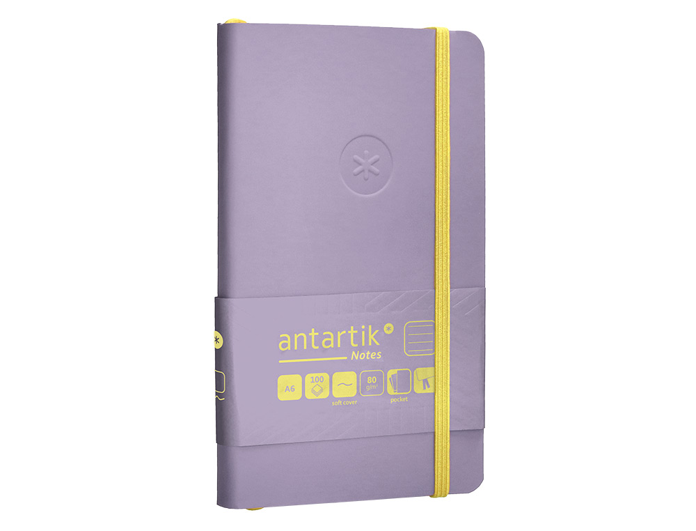 Caderno com elastico antartik capa mole a6 linhas roxo e amarelo 100 folhas 80 gr fsc ( Imagem 5 de 11 ) - Preview