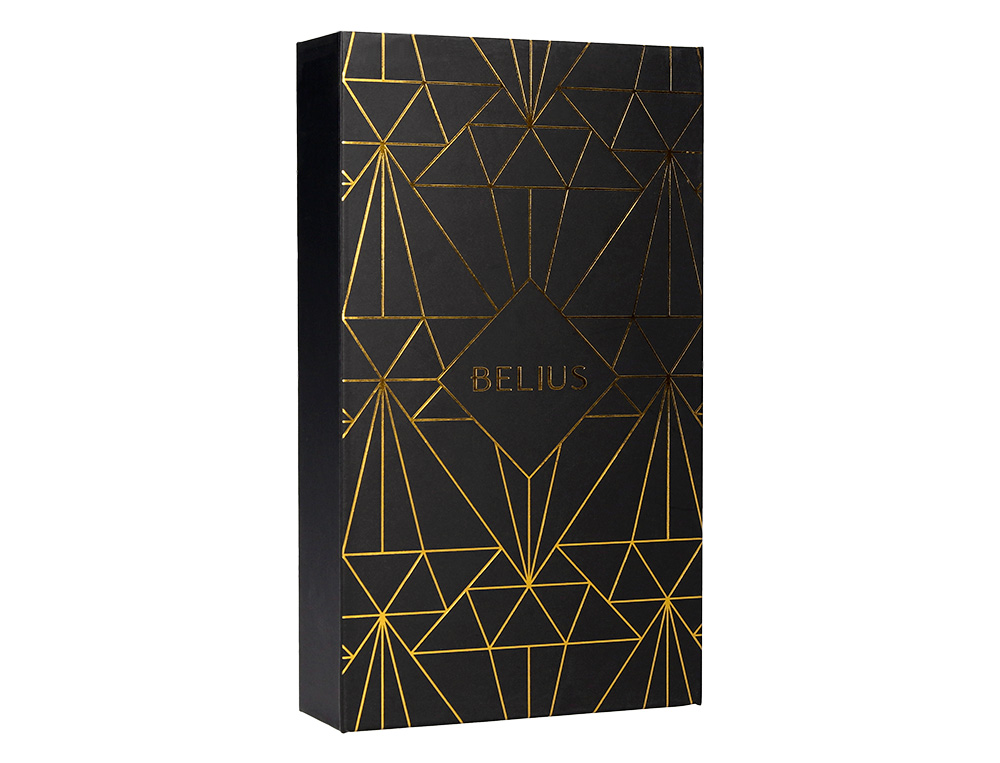 Caneta e estojo belius soiree preto dourado tinta azul caixa de oferta ( Imagem 5 de 26 ) - Preview