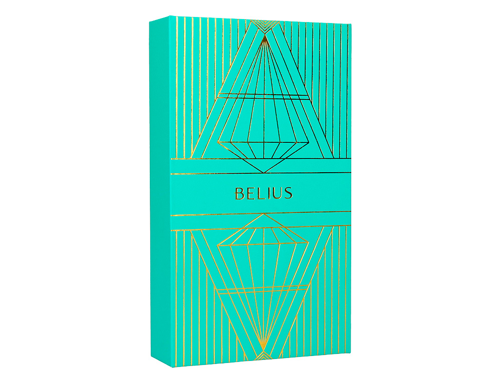 Esferografica e estojo belius soiree turquesa dourado tinta azul caixa de oferta ( Imagem 4 de 22 ) - Preview