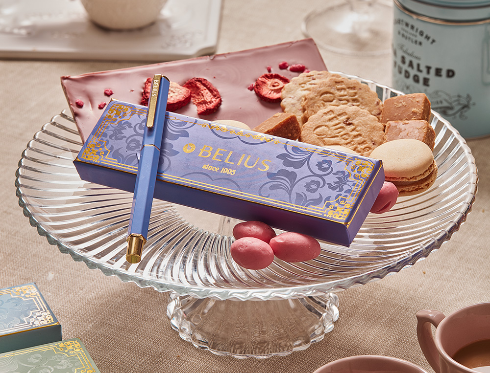 Esferografica belius hexa corpo hexagonal roxo dourado tinta azul caixa de oferta ( Imagem 2 de 19 ) - Preview
