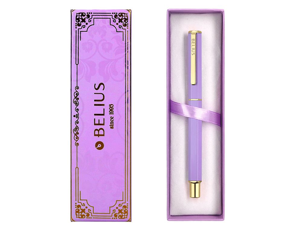 Esferografica belius hexa corpo hexagonal roxo dourado tinta azul caixa de oferta ( Imagem 5 de 19 ) - Preview