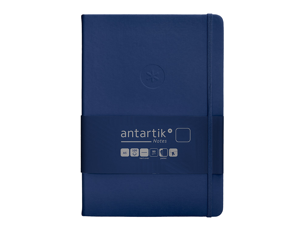 Caderno com elastico antartik capa dura a5 folhas lisas azul marinho 100 folhas 80 gr fsc ( Imagem 2 de 11 ) - Preview