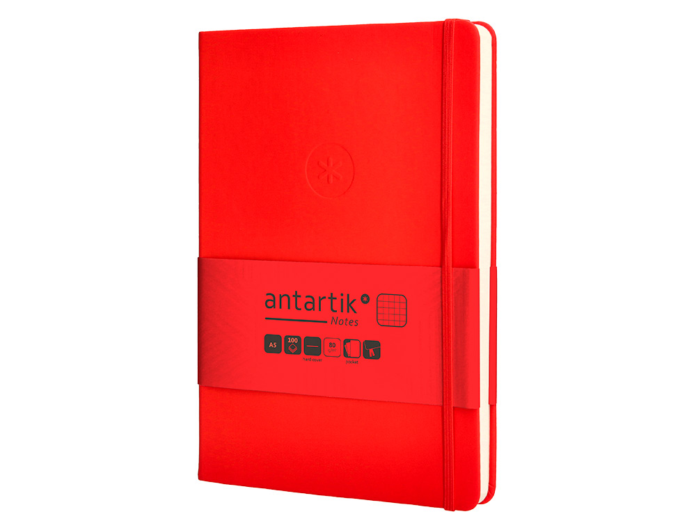 Caderno com elastico antartik capa dura a5 folhas quadricula vermelho 100 folhas 80 gr fsc ( Imagem 4 de 11 ) - Preview