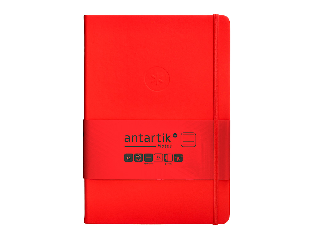 Caderno com elastico antartik capa dura a5 folhas linhas vermelho 100 folhas 80 gr fsc ( Imagem 2 de 11 ) - Preview