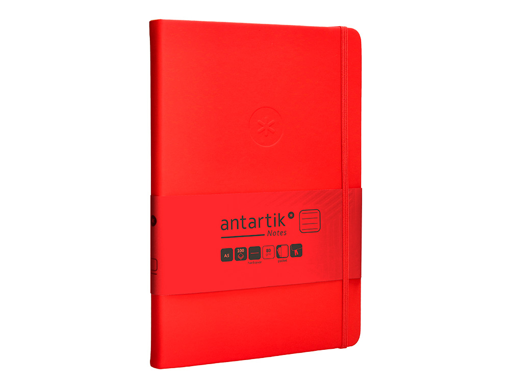 Caderno com elastico antartik capa dura a5 folhas linhas vermelho 100 folhas 80 gr fsc ( Imagem 5 de 11 ) - Preview