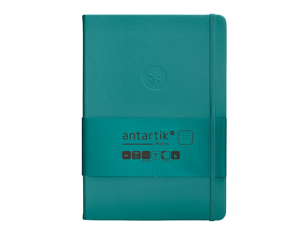 Caderno com elastico antartik capa dura a5 folhas pontos verde agua-marinha 100 folhas 80 gr fsc ( Imagem 2 de 11 ) - Preview