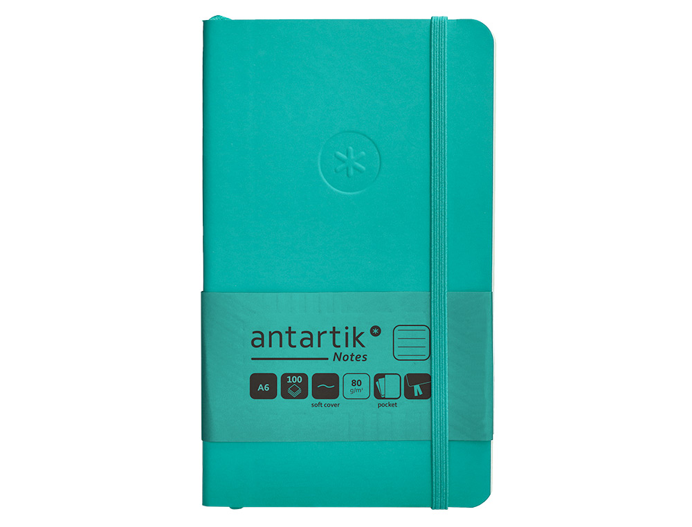 Caderno com elastico antartik capa mole a6 linhas turquesa 100 folhas 80 gr fsc ( Imagem 2 de 11 ) - Preview