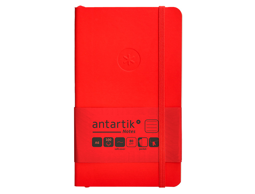 Caderno com elastico antartik capa mole a6 linhas vermelho 100 folhas 80 gr fsc ( Imagem 2 de 11 ) - Preview
