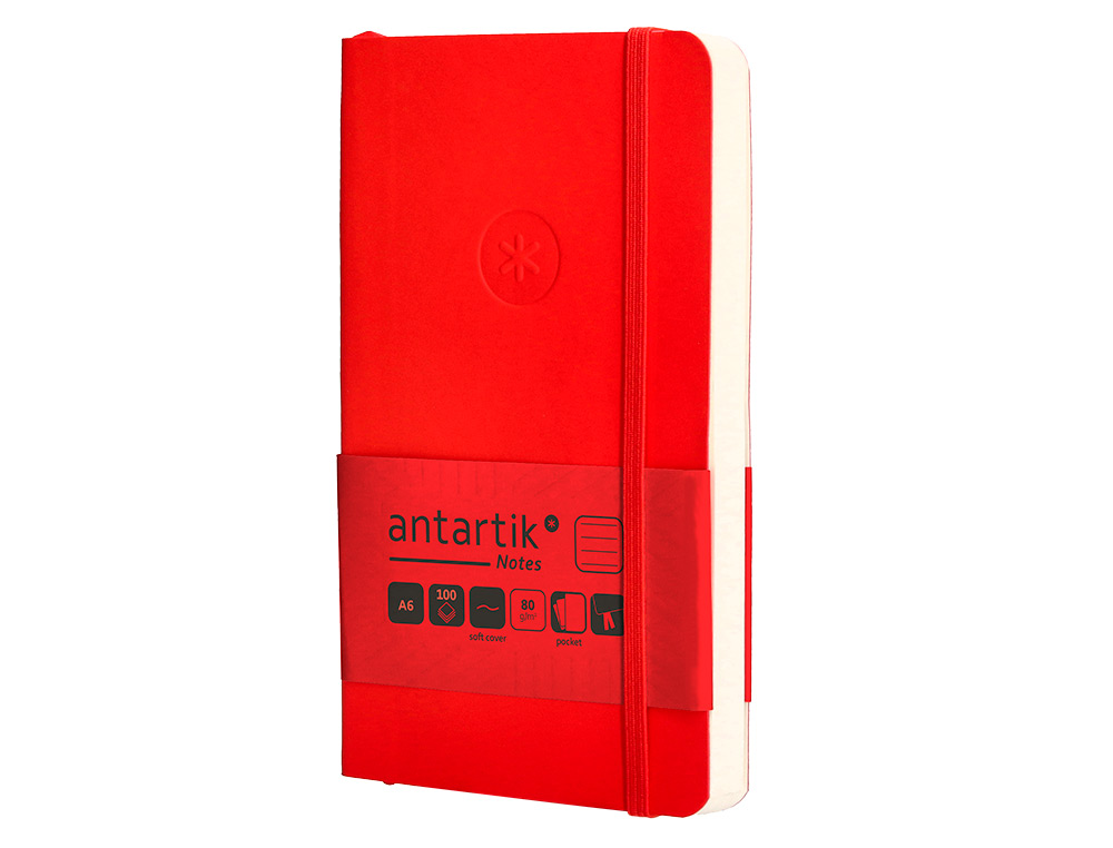 Caderno com elastico antartik capa mole a6 linhas vermelho 100 folhas 80 gr fsc ( Imagem 4 de 11 ) - Preview