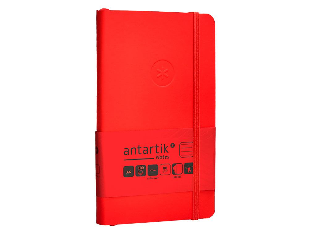Caderno com elastico antartik capa mole a6 linhas vermelho 100 folhas 80 gr fsc ( Imagem 5 de 11 ) - Preview