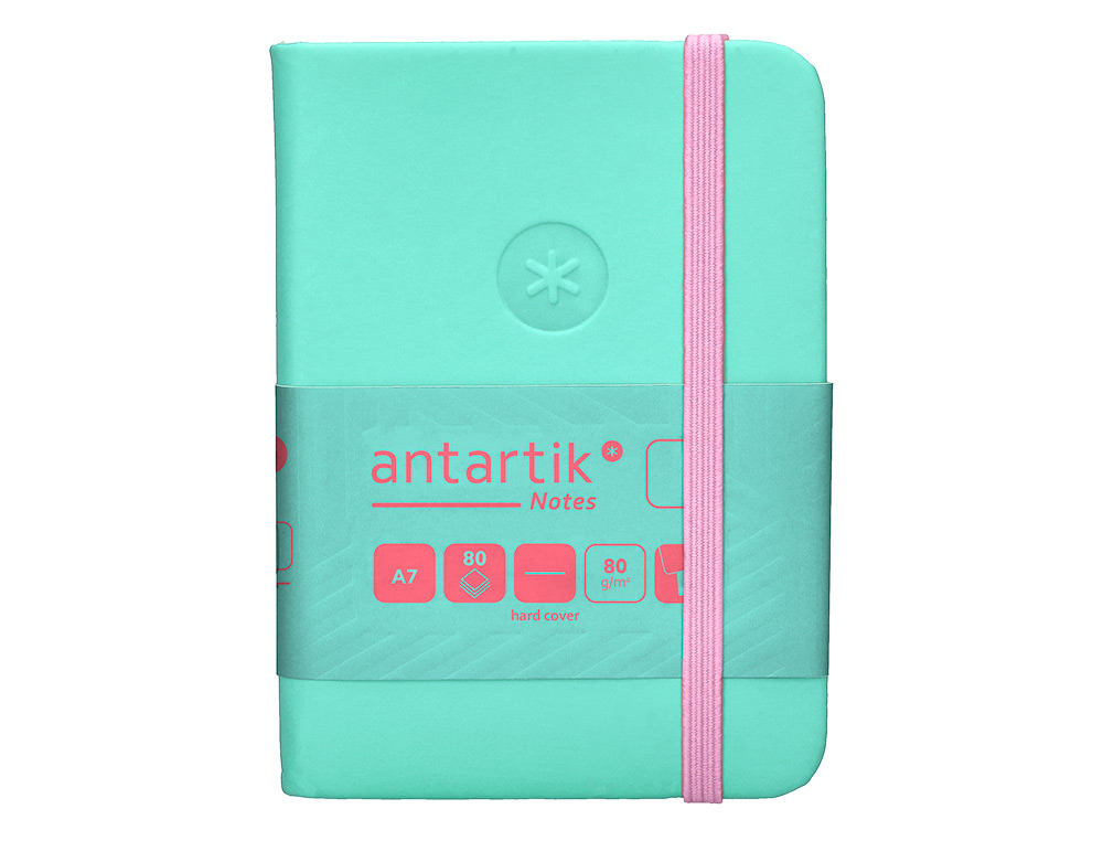Caderno com elastico antartik capa dura a7 folhas lisas rosa e turquesa 80 folhas 80 gr fsc ( Imagem 2 de 11 ) - Preview