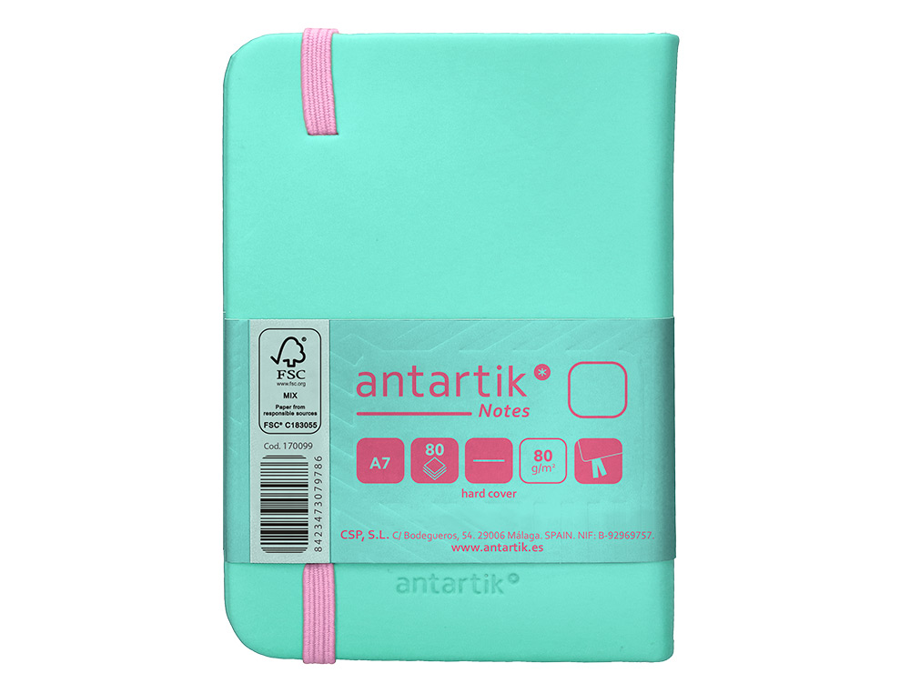 Caderno com elastico antartik capa dura a7 folhas lisas rosa e turquesa 80 folhas 80 gr fsc ( Imagem 3 de 11 ) - Preview