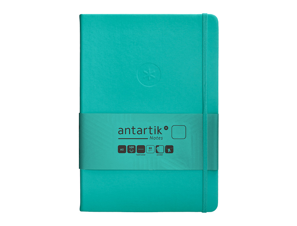 Caderno com elastico antartik capa dura a5 folhas lisas turquesa 100 folhas 80 gr fsc ( Imagem 2 de 11 ) - Preview
