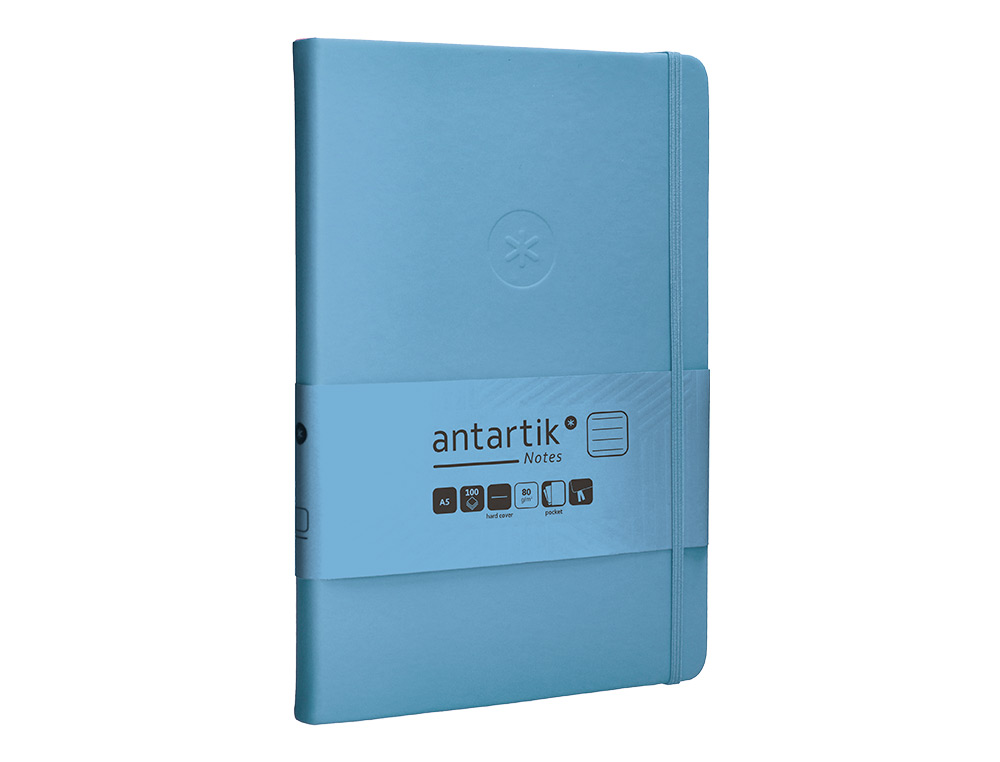 Caderno com elastico antartik capa dura a5 folhas linhas azul claro 100 folhas 80 gr fsc ( Imagem 5 de 11 ) - Preview
