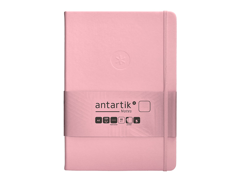 Caderno com elastico antartik capa dura a5 folhas lisas rosa pastel 100 folhas 80 gr fsc ( Imagem 2 de 11 ) - Preview
