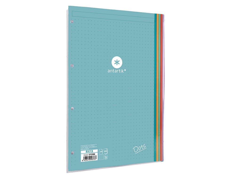 Recarga liderpapel antartik dots a4 100 folhas 90 gr pontilhado 4 furos bandas de 5 cores ( Imagem 4 de 9 ) - Preview