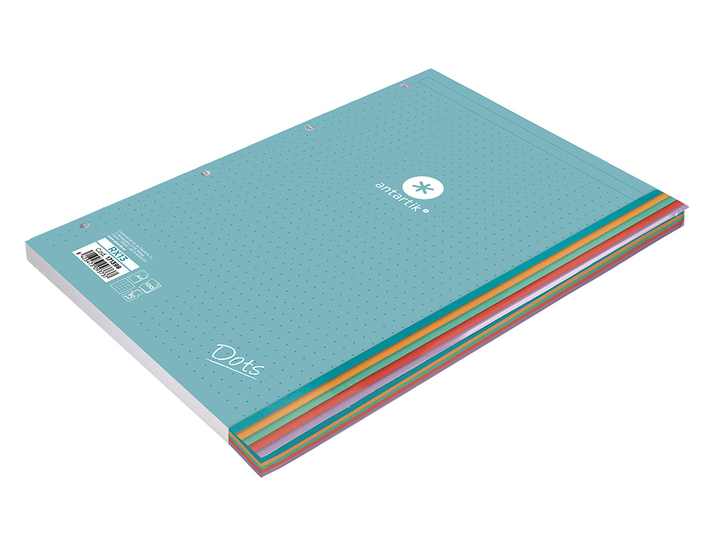 Recarga liderpapel antartik dots a4 100 folhas 90 gr pontilhado 4 furos bandas de 5 cores ( Imagem 5 de 9 ) - Preview
